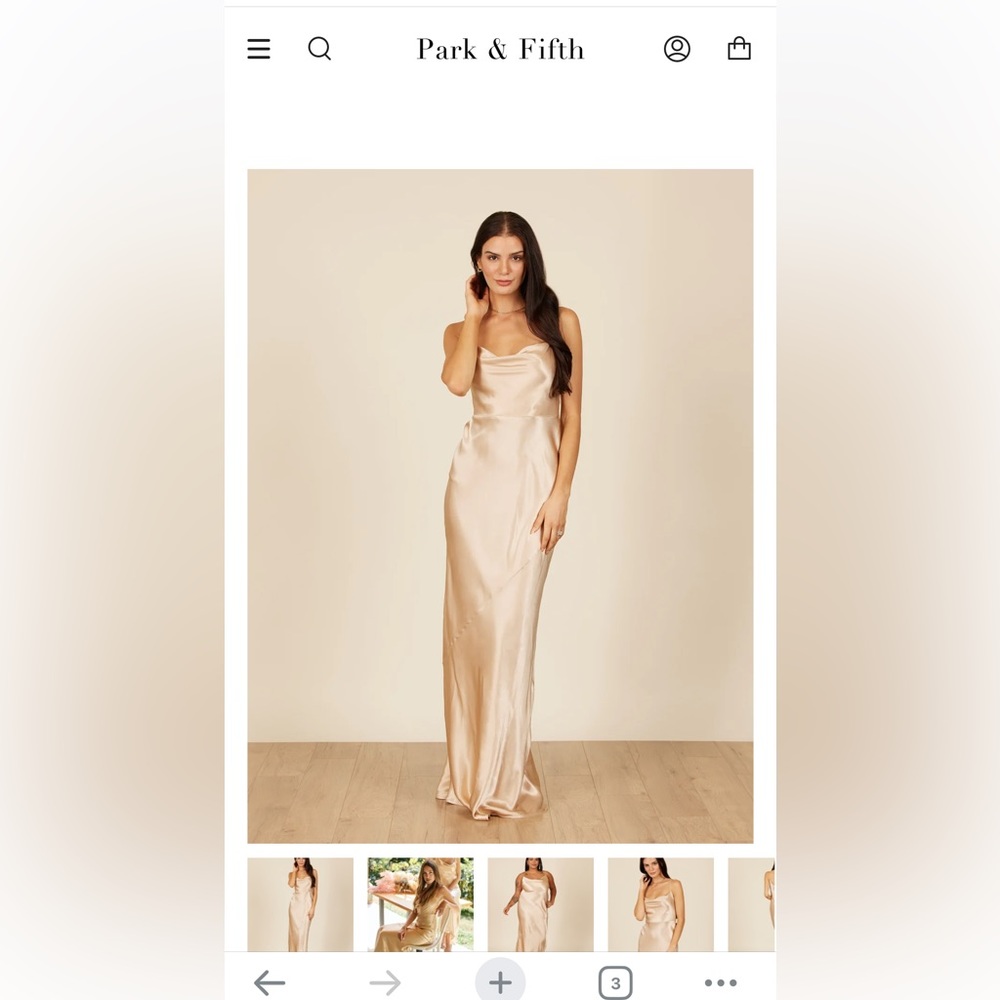 Park & Fifth Belmont Dress - pale gold satin (small)